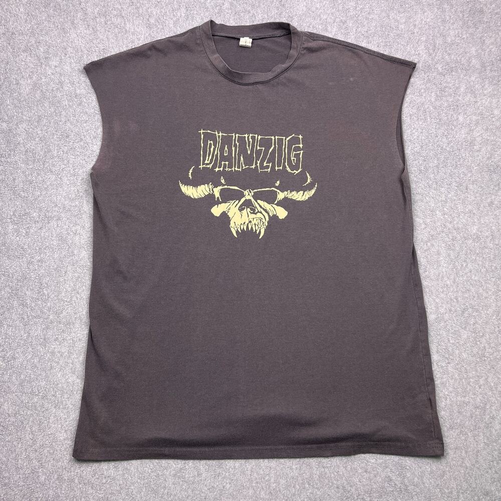 Chicyea Danzig Band‎ T-Shirt Mens Large Gray Sleeveless Crew Neck